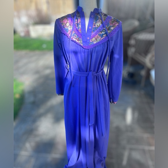 Dresses & Skirts - 🌼 VINTAGE Prairie Style Handmade Purple Maxi Dress with Floral Collar 💜